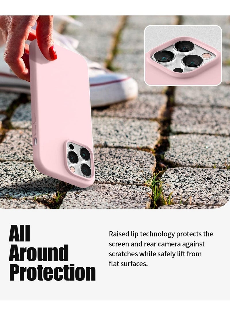 ELTRAZONE Liquid Silicone Case Compatible with iPhone 14 Pro Max (6.7 inch), Silky-Soft Touch Full Body Protection Shockproof Cover Case with Soft Microfiber Lining - Pink - Image 2