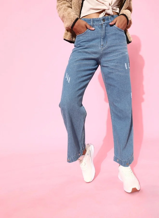 ساسافراس Stunning Blue Relaxed Fit Jeans for Women