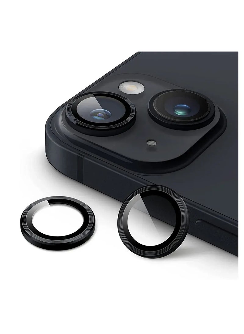 HEXABEX 2PC Pack iPhone 15 Camera Lens Protector, Metal Ring Camera Lens Protectors for iPhone 15 Black - Image 2