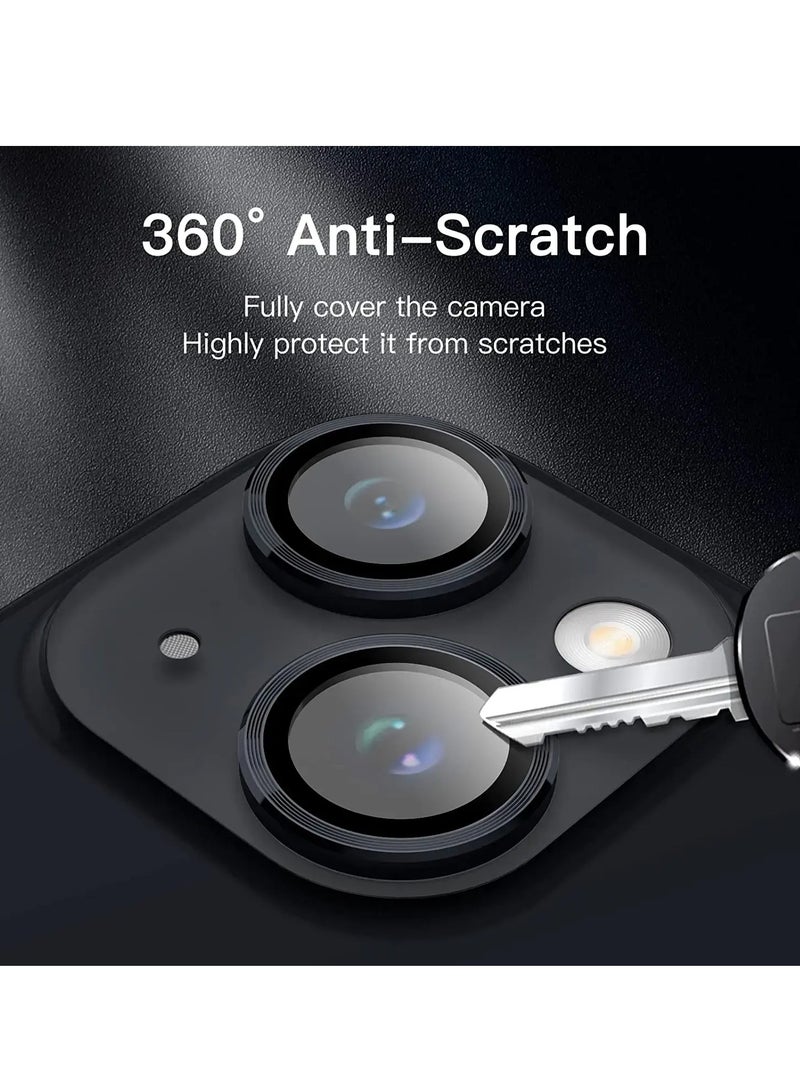 HEXABEX 2PC Pack iPhone 15 Camera Lens Protector, Metal Ring Camera Lens Protectors for iPhone 15 Black - Image 4