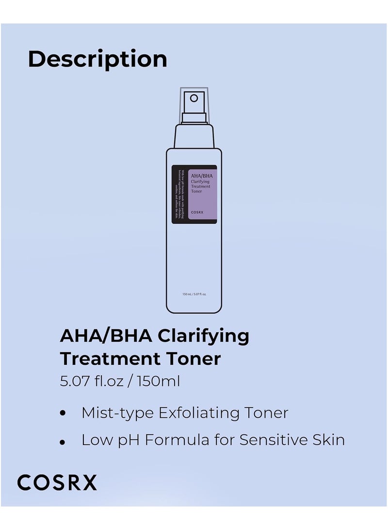 COSRX AHA/BHA Clarifying Treatment Toner Facial Exfoliating Spray for Whiteheads Pores & Uneven Skin Korean Toner 150ml - Image 4