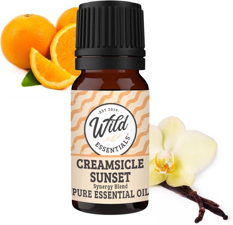 mEssentials Wild Essentials Creamsicle Sunset 100% Pure Essential Oil Synergy Blend, 10ml, Therapeutic Grade, Use for Mood Boost, Motivation, Happiness, Optimism, Made and Bottled in The USA