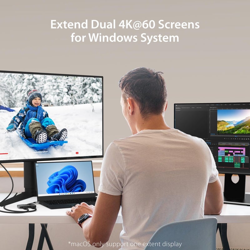 j5create 8K USB Type C to Dual HDMI Display Adapter - Single 8K60/4K144 or Dual 4K60 - Support MST Extended Mode, for Gamers and Professionals, Suitable for Windows Laptop (JCA465) - Image 4