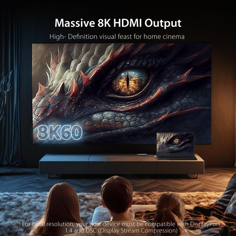 j5create 8K USB Type C to Dual HDMI Display Adapter - Single 8K60/4K144 or Dual 4K60 - Support MST Extended Mode, for Gamers and Professionals, Suitable for Windows Laptop (JCA465) - Image 3