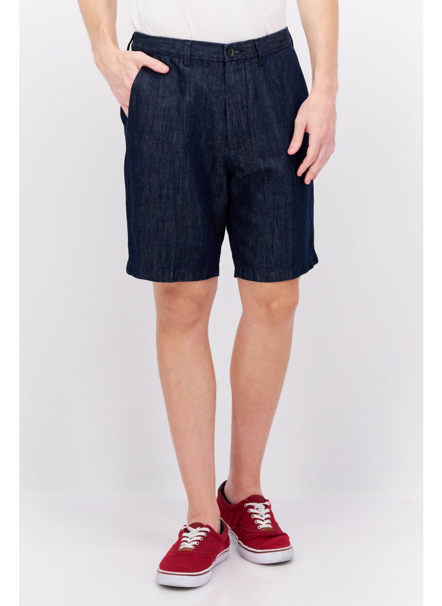 ESPRIT Men Plain Chino Short, Navy  - Image 1