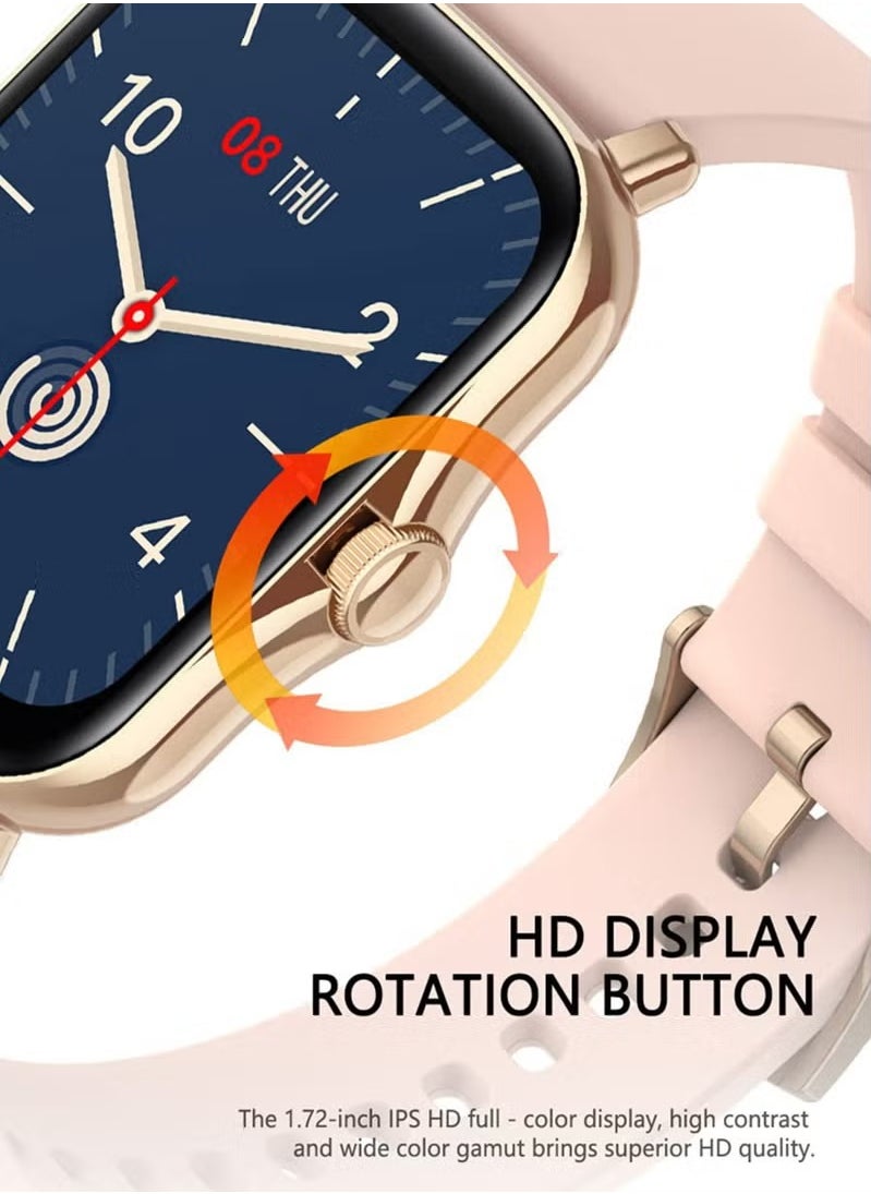 PRO - 7 in 1 Ultra Watch Series 9 Smart Watch for Women and Golden Mechanical Watch with Silicon Band and 1 Golden Bracelet and 1 Pendant and 1 pair of Stud Earrings and ring - Image 1