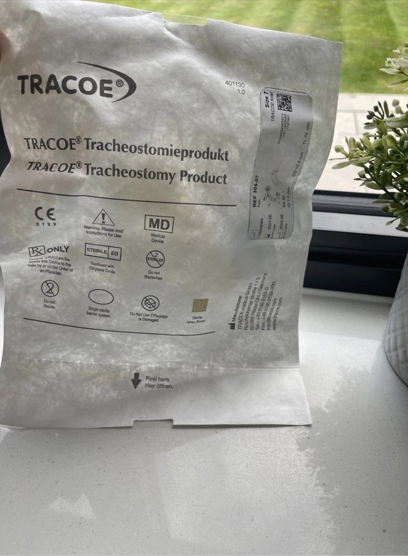 Twist TRACOE twist German perforated tracheostomy tube (speech) - Size 7 - 7.0mm inner diameter - Model REF 304-07 - Image 3