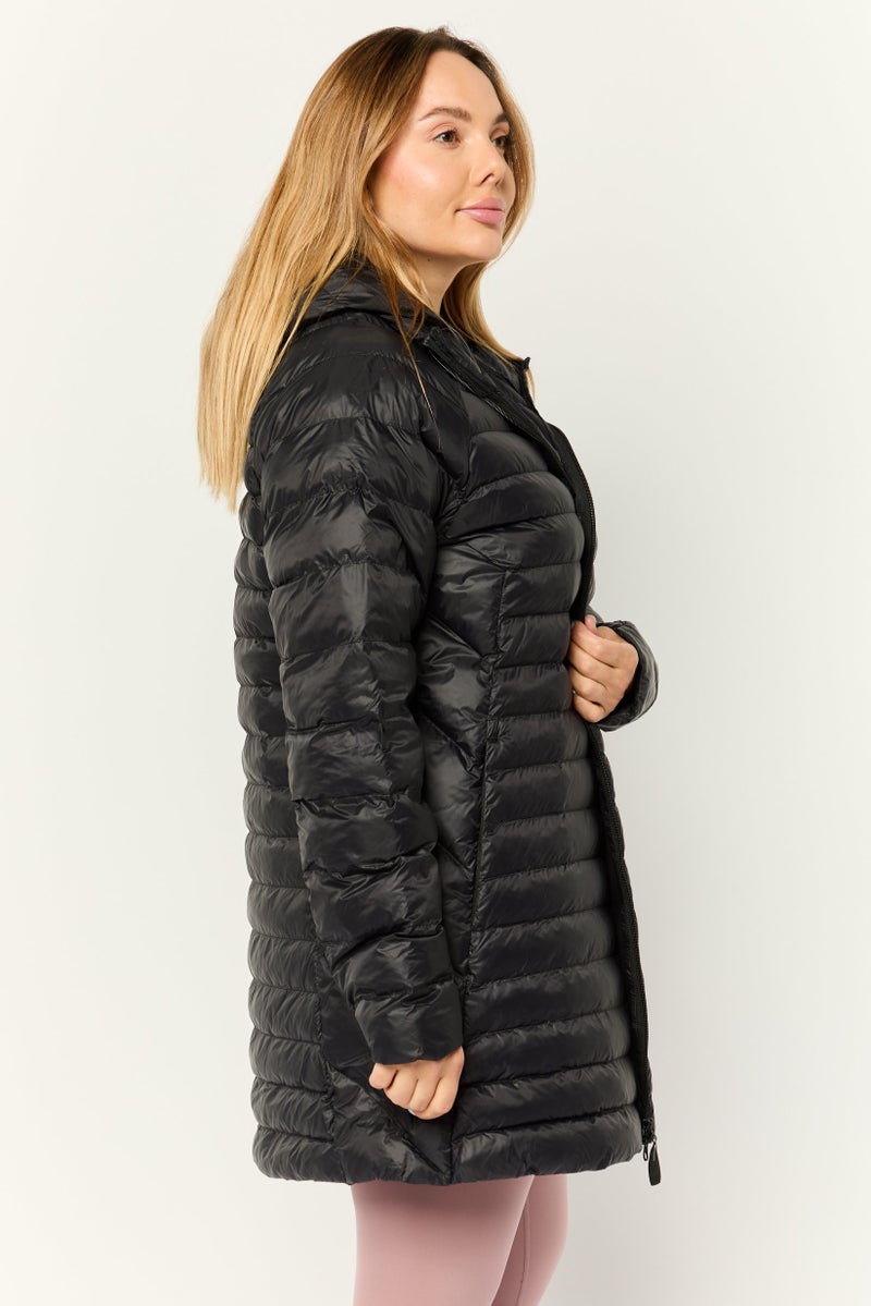 PUMA جاكيت خارجي طويل الأكمام للنساء، رياضي، أسود - Image 4