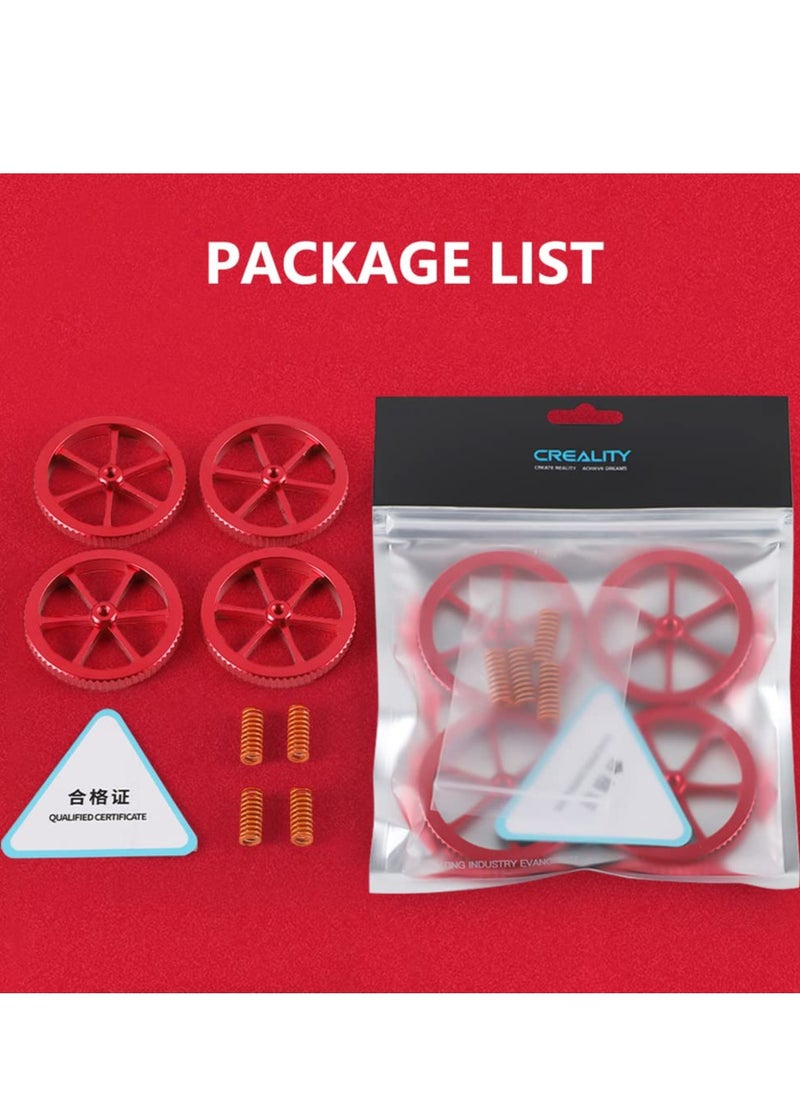 Generic - 4 Pcs Metal Leveling Nuts and Springs Upgraded Set for Ender 3/3 Pro/3 V2/Ender 3 Neo/Ender 3 V2 Neo/Ender 3 S1/Ender 3 S1 Pro Ender 5 Plus/CR 10 Series 3D Printer Bed Staying Level - Image 1