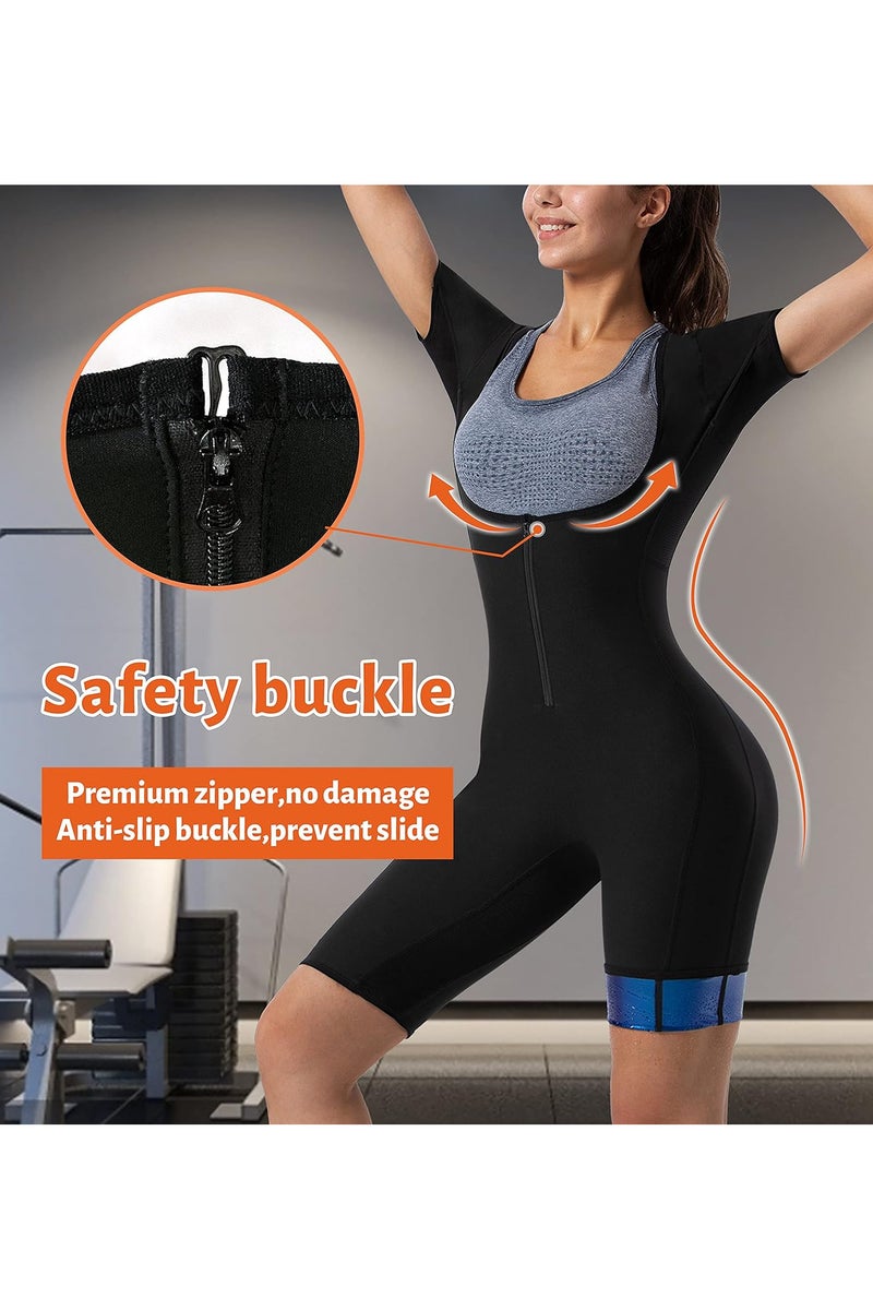 INSIJAM Women Sauna Suit Sweat Shirt Slimming Vest Hot Top Jumpsuit Shapewear - Image 5