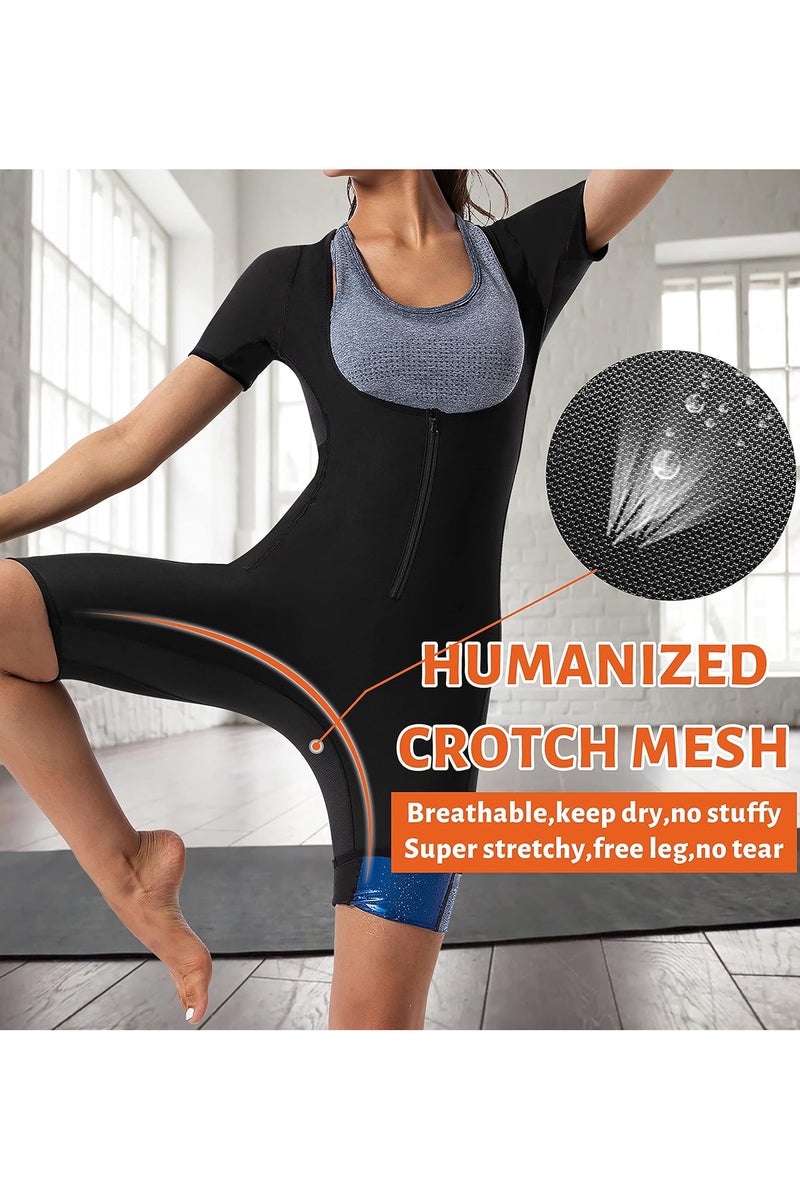 INSIJAM Women Sauna Suit Sweat Shirt Slimming Vest Hot Top Jumpsuit Shapewear - Image 4