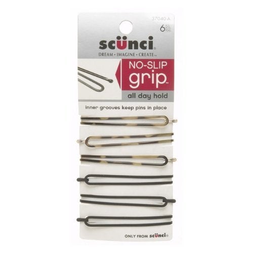 Scunci 6 Piece 3704003a048 No-Slip Grip Oval Bobby Pins Assorted Colors, 0.8 Ounce - Image 1