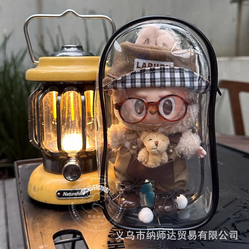 Labubu Candy Doll 19cm Dustproof Storage Bag [black side] large cabin bag key chain color ball 