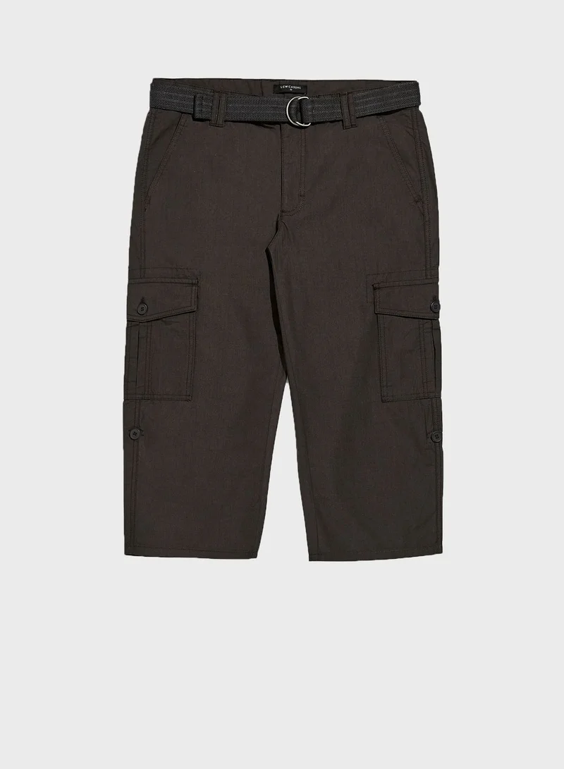 LC WAIKIKI Belted Cargo Shorts for Men Best Price Qatar