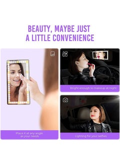 PADOM Padom Car Visor Vanity Mirror Rechargeable with 3 Light Modes & 60 LEDs,Mirror for Truck SUV Rear View Dimmable Touch Screen,Car As A Gifts  - Image 2
