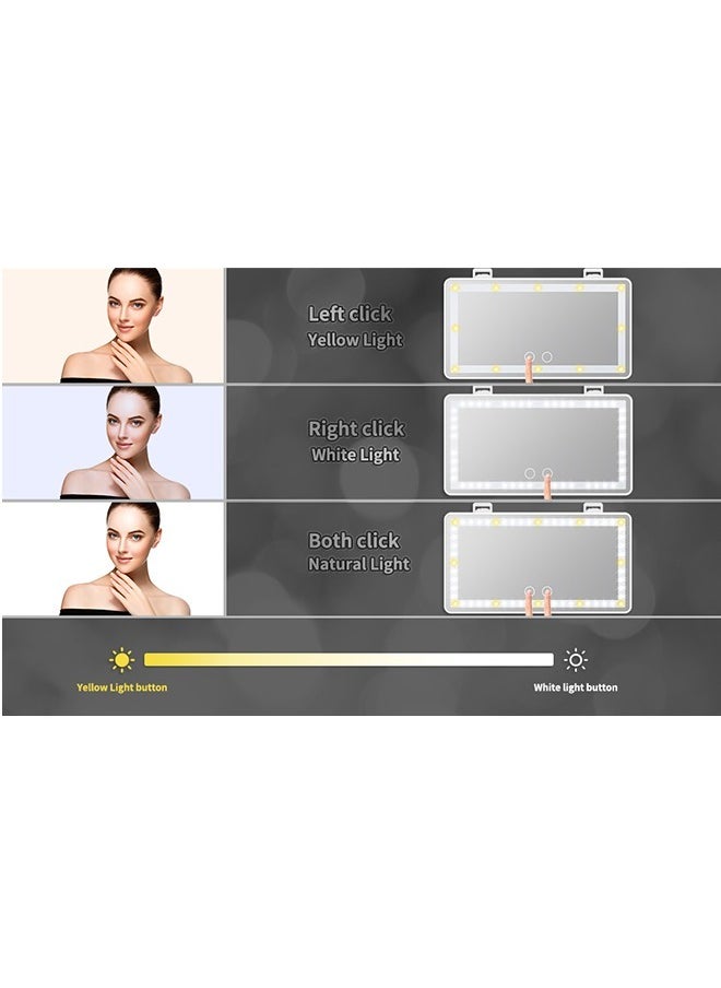 PADOM - Padom Car Visor Vanity Mirror Rechargeable with 3 Light Modes & 60 LEDs,Mirror for Truck SUV Rear View Dimmable Touch Screen,Car As A Gifts - Image 1