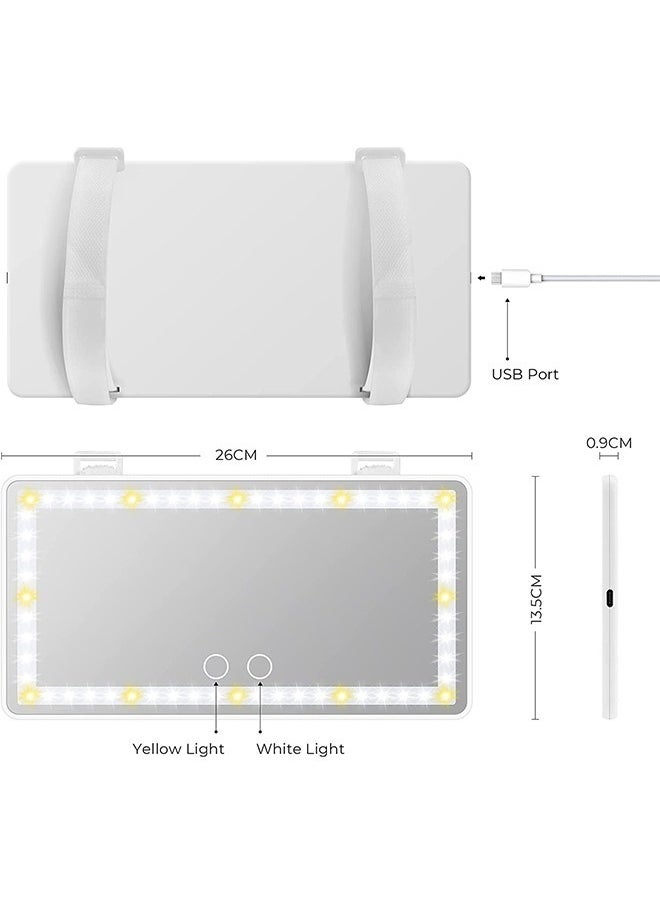 PADOM - Padom Car Visor Vanity Mirror Rechargeable with 3 Light Modes & 60 LEDs,Mirror for Truck SUV Rear View Dimmable Touch Screen,Car As A Gifts - Image 1