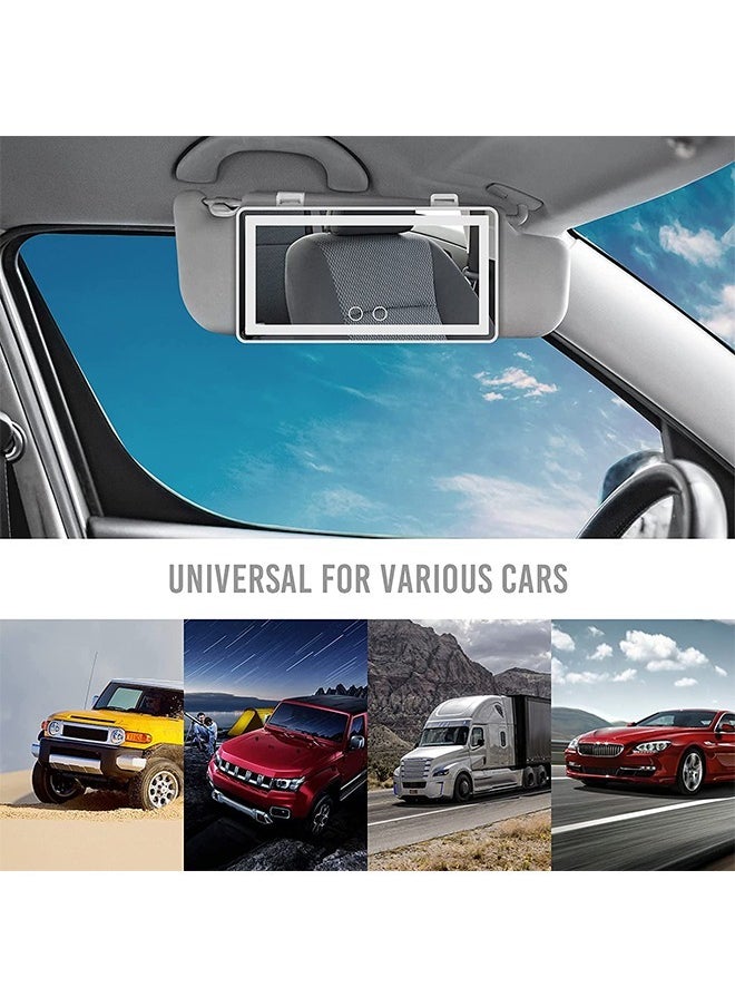 PADOM - Padom Car Visor Vanity Mirror Rechargeable with 3 Light Modes & 60 LEDs,Mirror for Truck SUV Rear View Dimmable Touch Screen,Car As A Gifts - Image 1