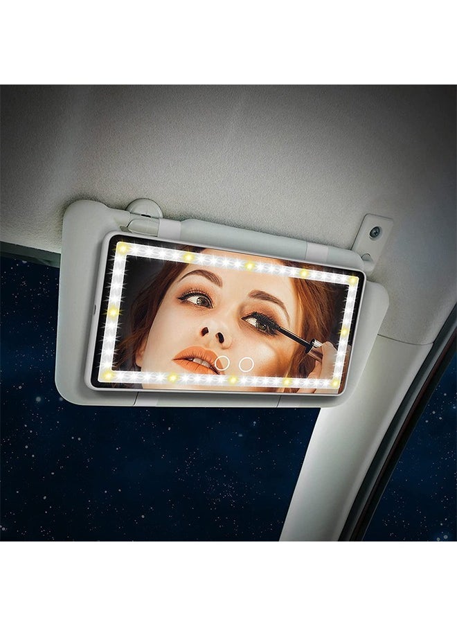 PADOM - Padom Car Visor Vanity Mirror Rechargeable with 3 Light Modes & 60 LEDs,Mirror for Truck SUV Rear View Dimmable Touch Screen,Car As A Gifts - Image 1