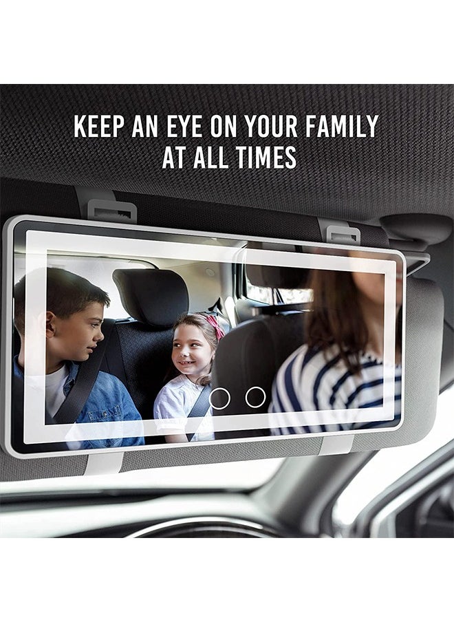PADOM - Padom Car Visor Vanity Mirror Rechargeable with 3 Light Modes & 60 LEDs,Mirror for Truck SUV Rear View Dimmable Touch Screen,Car As A Gifts - Image 1