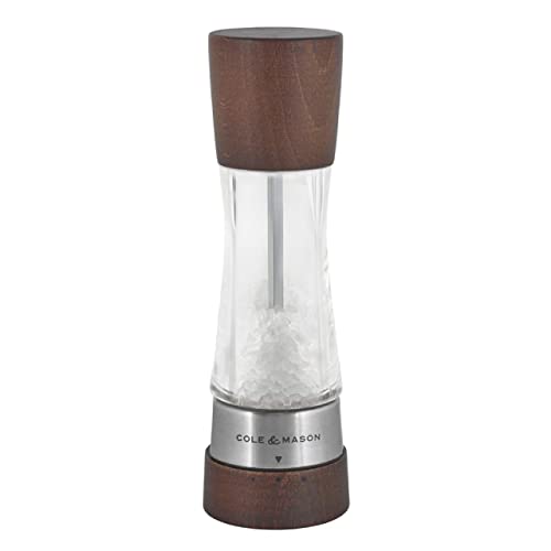 Cole Mason Derwent Salt Mill Gourmet Precision Salt Grinder Refillable Seasoning and Spice Tools Adjustable Seat Himalayan and Kosher Salt Grinder Settings Forest Wood
