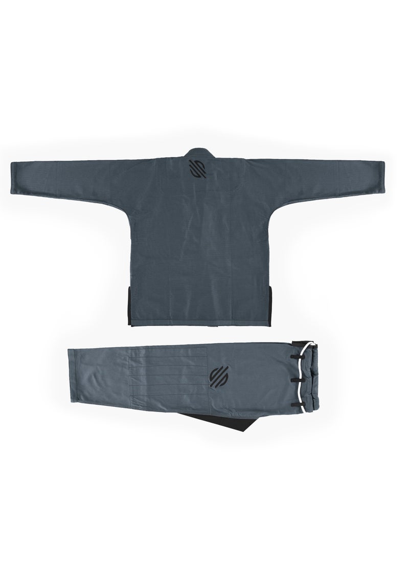 Sanabul  Sanabul Essential BJJ Gi for Men | Brazilian Jiu Jitsu Gi BJJ | Lightweight, Preshrunk Cotton Fabric | IBJJF Approved (Grey, A4)  - Image 4