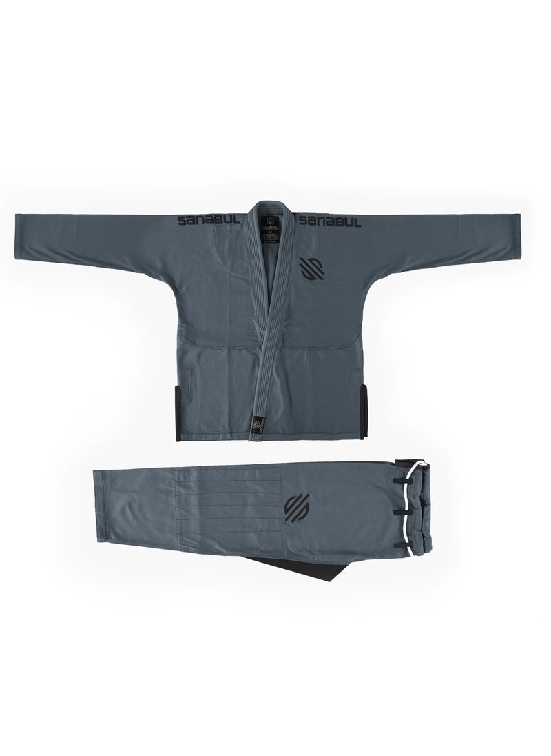 Sanabul  Sanabul Essential BJJ Gi for Men | Brazilian Jiu Jitsu Gi BJJ | Lightweight, Preshrunk Cotton Fabric | IBJJF Approved (Grey, A4)  - Image 3