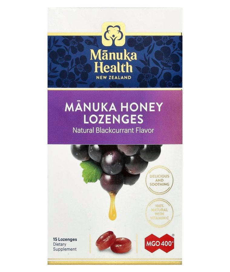 Manuka Honey Lozenges Natural Blackcurrant MGO 400+ 15 Lozenges