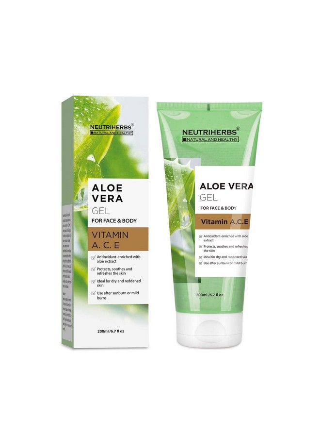 NEUTRIHERBS Aloe Vera Gel Pure Aloe Vera Juice With Vitamin A C E For Sunburns Acne Dry Skin And Itch Soothing And Moisturing 6.7 Fl Oz  - Image 1