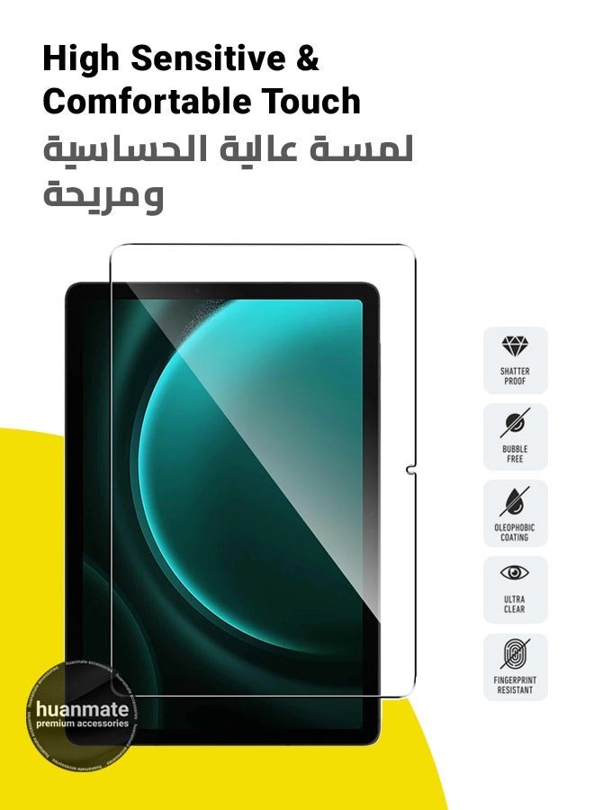 huanmate Samsung Galaxy Tab S9 FE Tempered Glass Screen Protector – High Transparency, Delicate Touch, Anti-Explosion, Smooth Arc Edges, Easy Installation, Screen Protector for Samsung Galaxy Tab S9 FE - Image 2