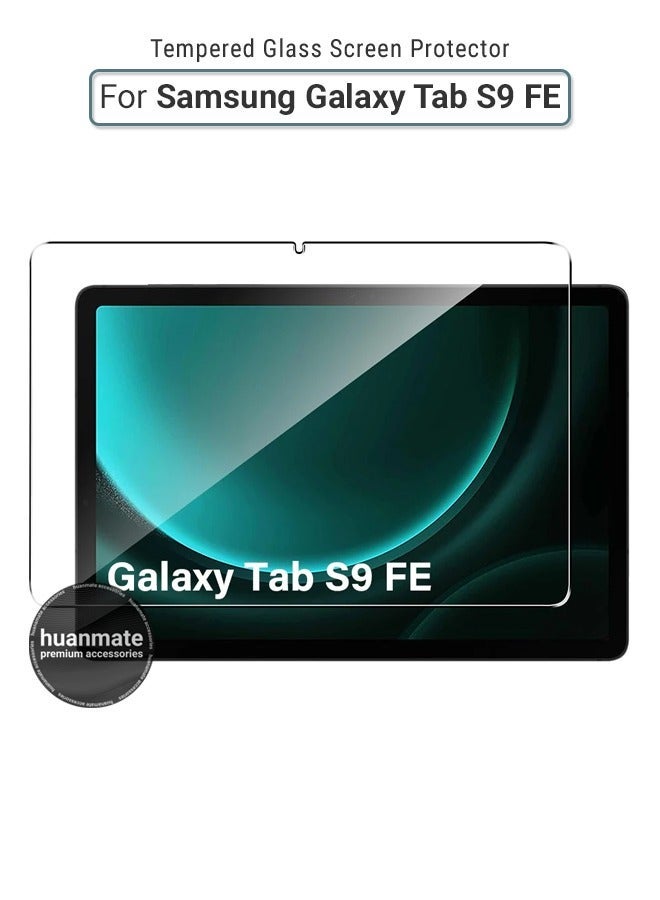 huanmate Samsung Galaxy Tab S9 FE Tempered Glass Screen Protector – High Transparency, Delicate Touch, Anti-Explosion, Smooth Arc Edges, Easy Installation, Screen Protector for Samsung Galaxy Tab S9 FE - Image 1