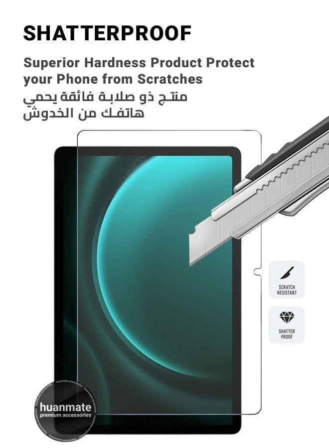 huanmate Samsung Galaxy Tab S9 FE Tempered Glass Screen Protector – High Transparency, Delicate Touch, Anti-Explosion, Smooth Arc Edges, Easy Installation, Screen Protector for Samsung Galaxy Tab S9 FE - Image 3