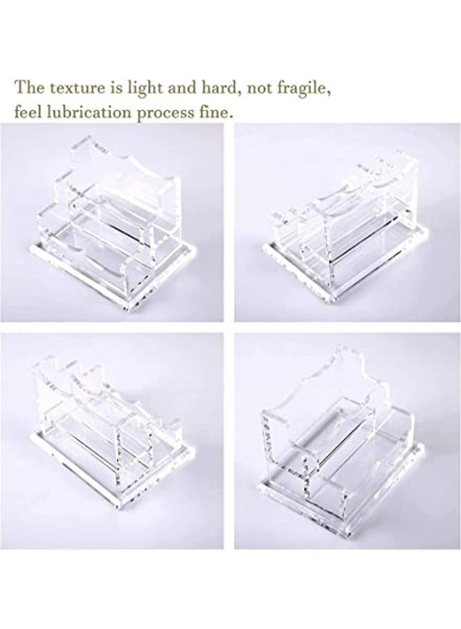 SMARTPOINTS Acrylic Business Card Holder for Desk Business, Business Card Stand Business Card Display Holder, Clear Plastic Business Card Holder Display Office, Holds 100 Cards (2 Tier, 2 Slots) - Image 5