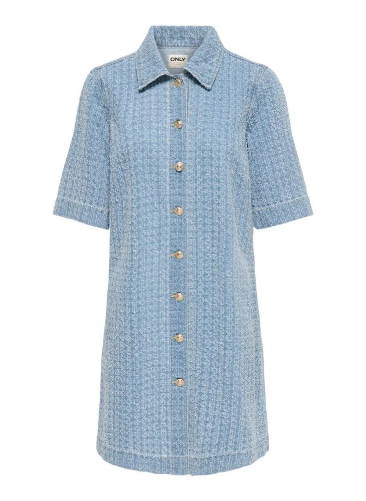 Only Onlbelle Boucleshort Sleeve Denim Dress