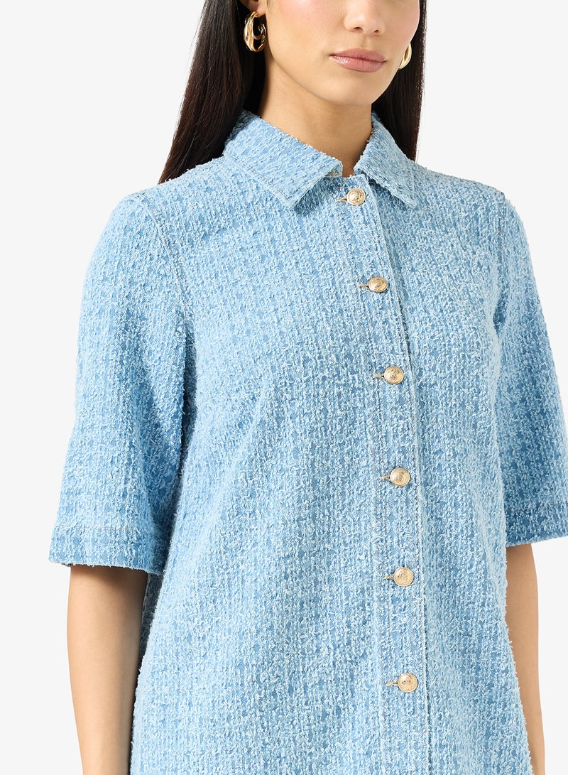 ONLY Onlbelle Boucleshort Sleeve Denim Dress - Image 3