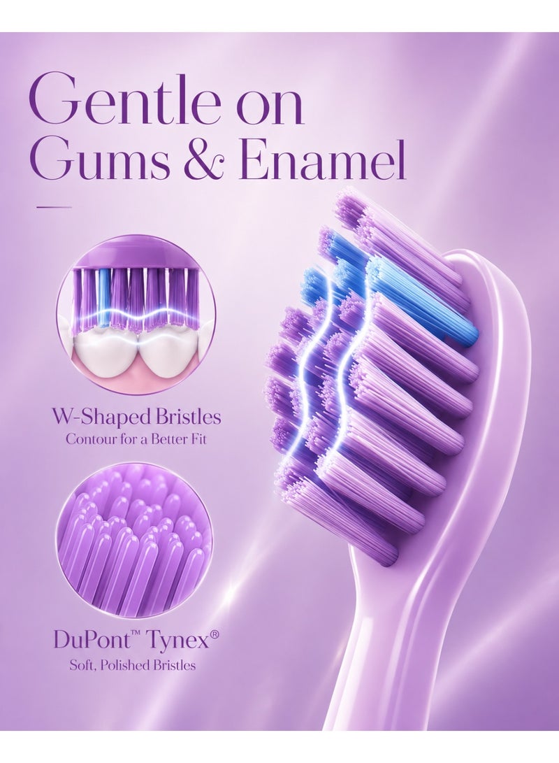 MySmile DY156 Electric Toothbrush for Adults, Rechargeable Sonic Battery Toothbrush Portable with 3 Brush Heads, 2 Mins 5 Modes Smart Timer, 45000VPM, One Charge for 60 Days (Purple, M) - Image 5