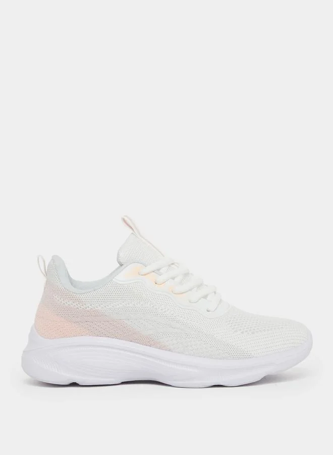 ستايلي Styli Textured Mesh Lace Up Sneakers