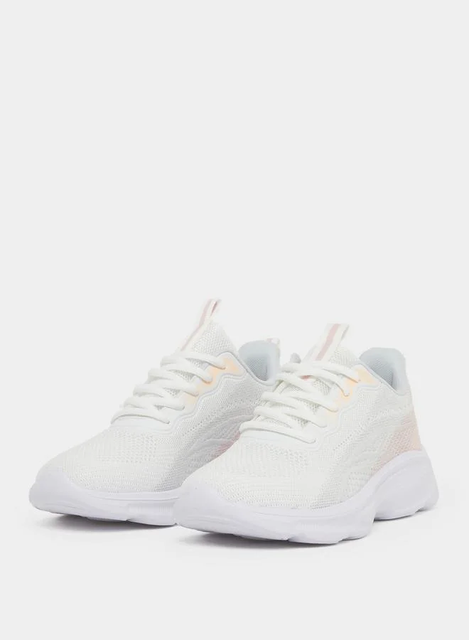 ستايلي Styli Textured Mesh Lace Up Sneakers