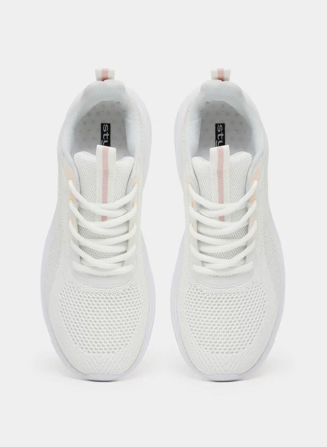 Styli Styli Textured Mesh Lace Up Sneakers