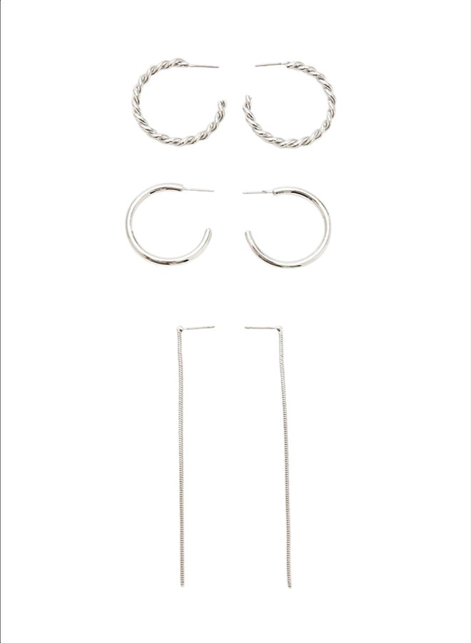 FOREVER 21 Twisted Hoop & Duster Earring Set  - Image 1