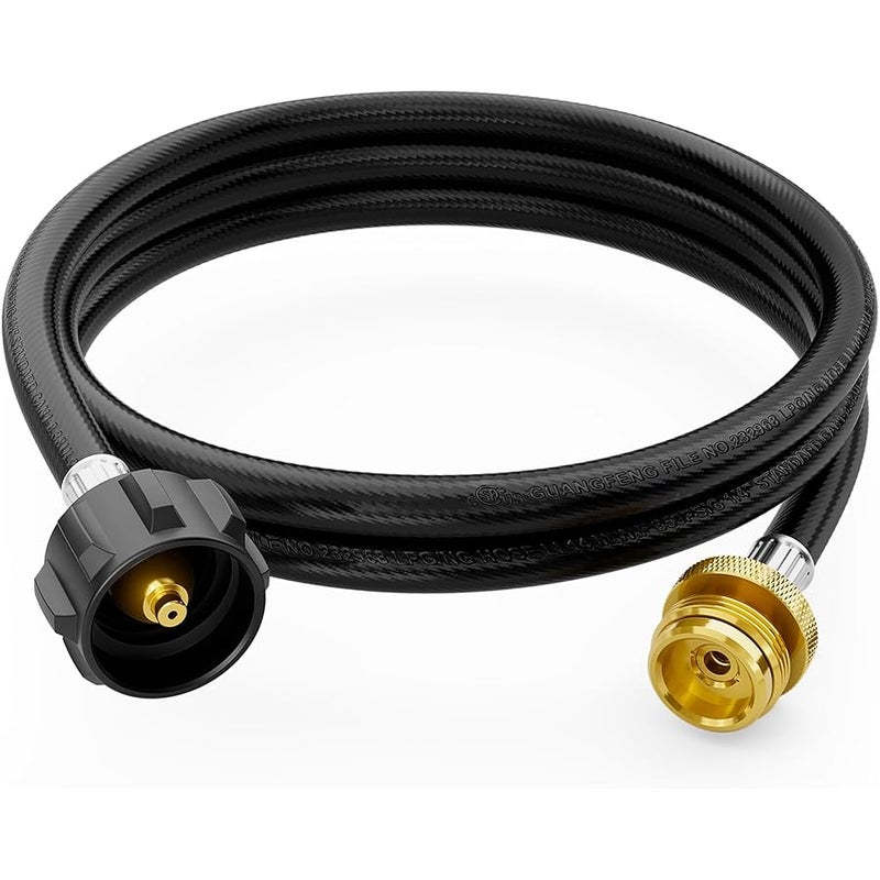 CALPOSE 6 Feet Propane Adapter Hose, 1lb to 20lb Adapter Converts 1lb Appliances to 5-40lb Tanks, Gas Hose for Weber Q, Coleman Grill, Buddy Heaters and More - Image 1