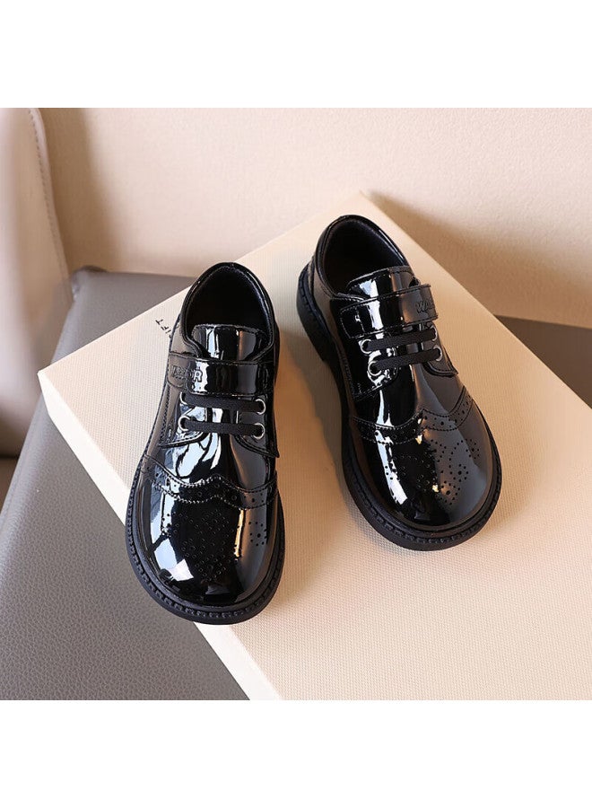 Warrior Kids' Campus Big Kids British Style Patent Leather Performance Shoes Wpd-0228 Black Size 36 - Image 4