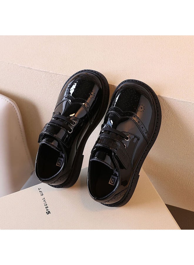 Warrior Kids' Campus Big Kids British Style Patent Leather Performance Shoes Wpd-0228 Black Size 36 - Image 2