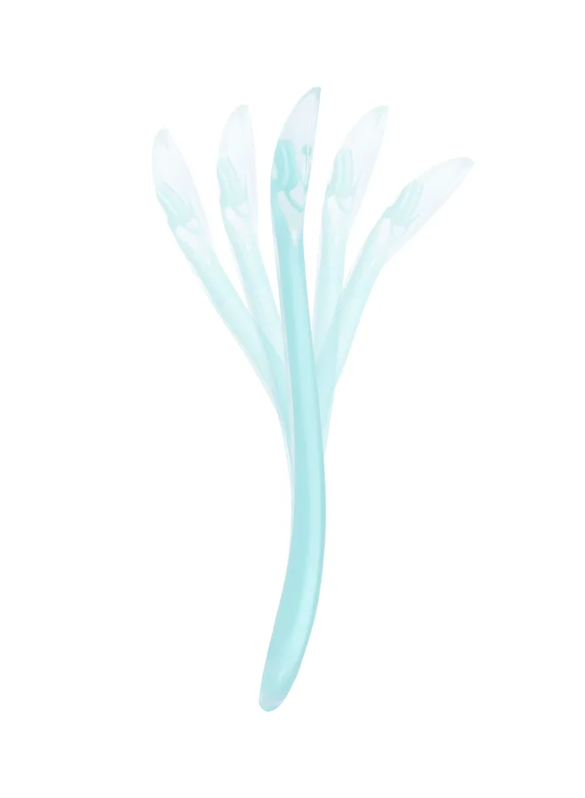 بيبي موف Set of 5 Silicon Spoons, Multicolour, Bpa - Free, Dishwasher And Microwave Safe , Encourage Babies Self Feeding, Gum Friendly, Soft And Flexible For Delicate Gums, Ages 0+