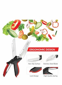 Excefore Kitchen Scissor Food Choppers Slicer Cutter With Cutting Board for Picnic BBQ  - Image 2