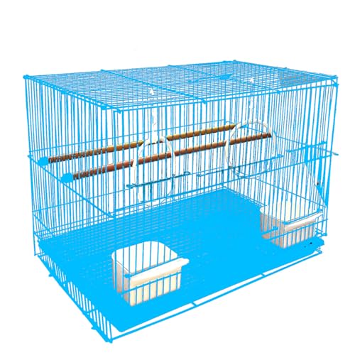 Aakriti Bird Metal Cage for Lovebird, Parrot, Parakeet, Budgie, Cockatiel - Large Hammock (23.5" Long, 16.5" Wide, 16" Height) - Color May Vary - Image 1