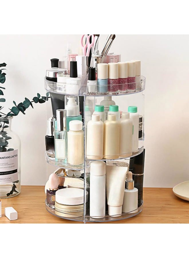 SUNFICON Rotating Makeup Organizer 360 Rotation Cosmetic Storage Holder Crystal Clear Acrylic Makeup Turntable Spin Display Stand Bathroom Bedroom Countertop Vanity Dressing Table Gift Girl Lady Women - Image 2