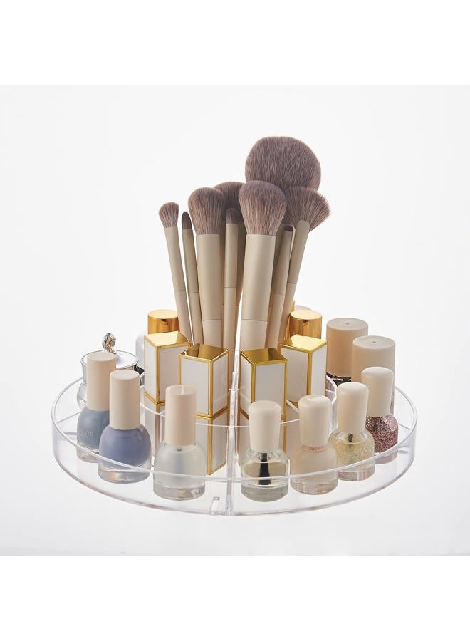 SUNFICON Rotating Makeup Organizer 360 Rotation Cosmetic Storage Holder Crystal Clear Acrylic Makeup Turntable Spin Display Stand Bathroom Bedroom Countertop Vanity Dressing Table Gift Girl Lady Women - Image 3