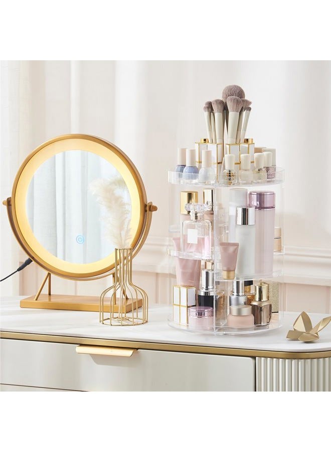 SUNFICON Rotating Makeup Organizer 360 Rotation Cosmetic Storage Holder Crystal Clear Acrylic Makeup Turntable Spin Display Stand Bathroom Bedroom Countertop Vanity Dressing Table Gift Girl Lady Women - Image 4