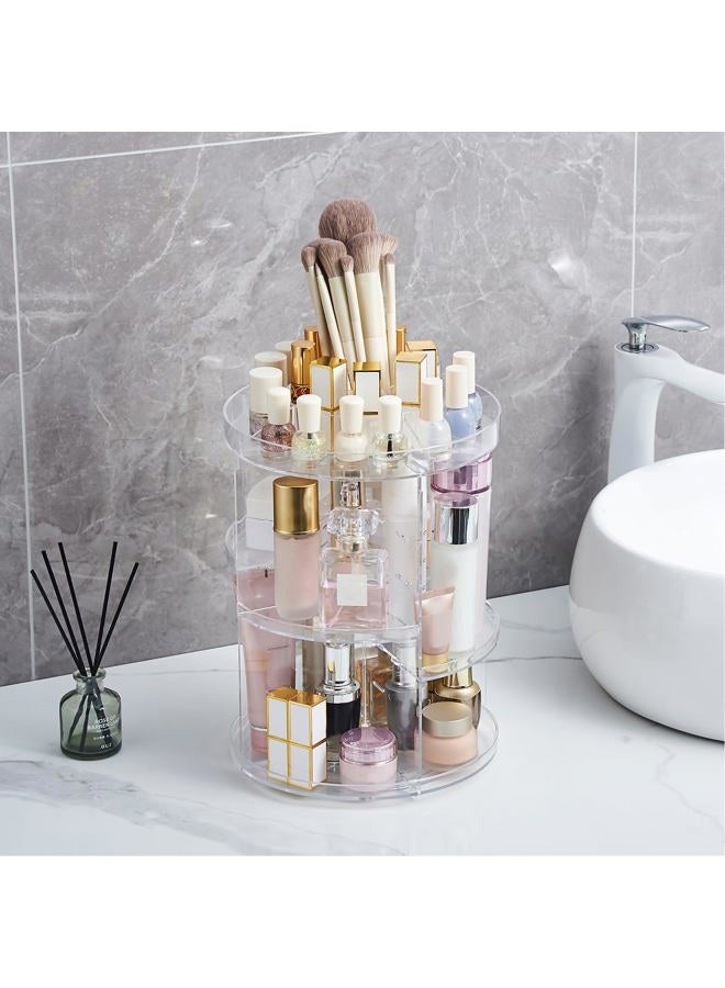 SUNFICON Rotating Makeup Organizer 360 Rotation Cosmetic Storage Holder Crystal Clear Acrylic Makeup Turntable Spin Display Stand Bathroom Bedroom Countertop Vanity Dressing Table Gift Girl Lady Women - Image 5